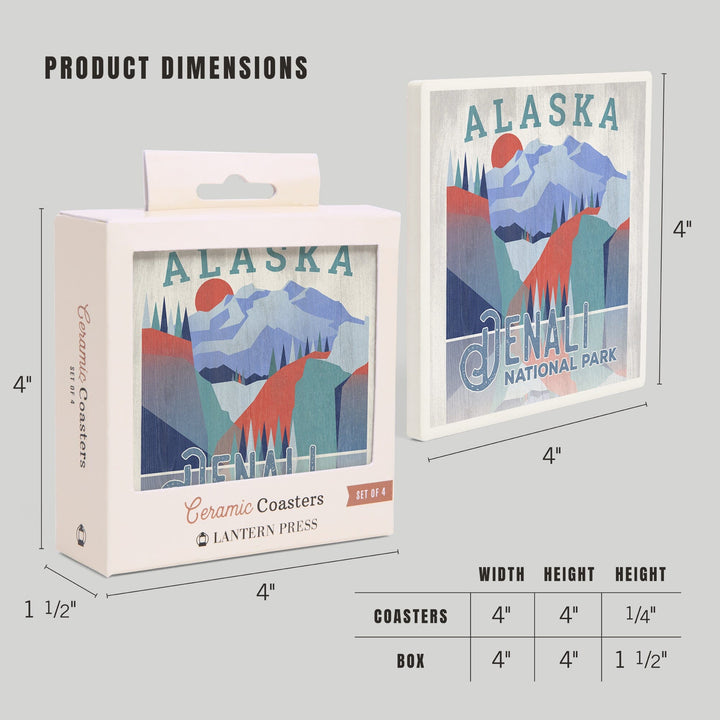 Denali National Park, Alaska, Coasters Coasters Lantern Press