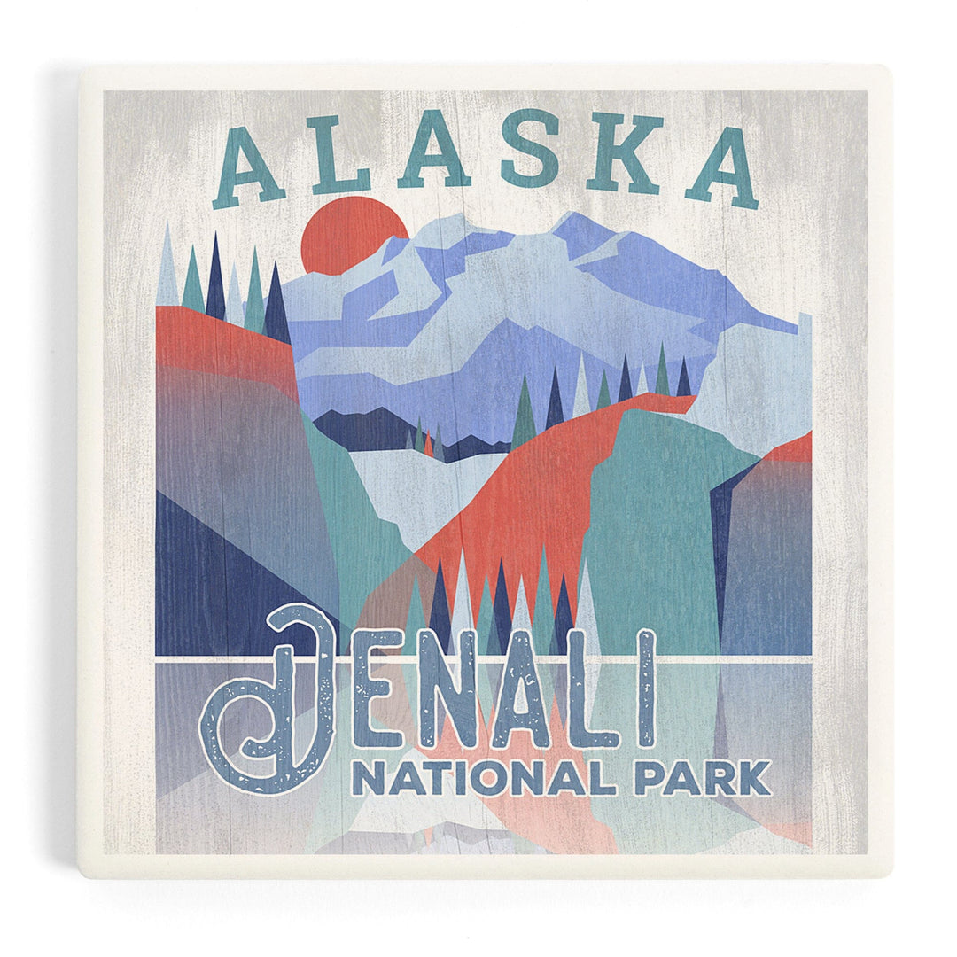 Denali National Park, Alaska, Coasters Coasters Lantern Press Coaster