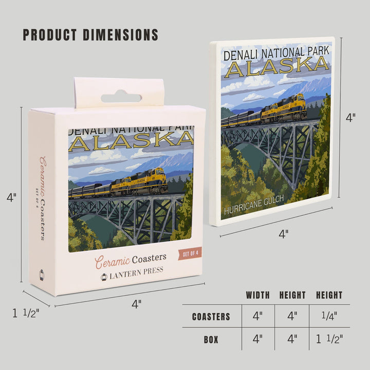 Denali National Park, Alaska, Hurricane Gulch, Coasters Coasters Lantern Press