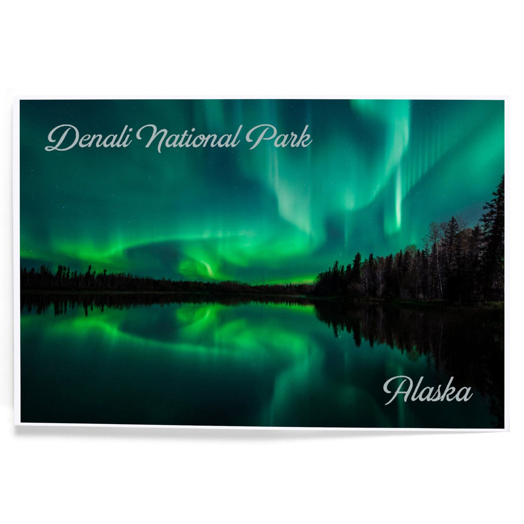 Denali National Park, Alaska, Northern Lights over Lake, Art & Giclee Prints Art Lantern Press