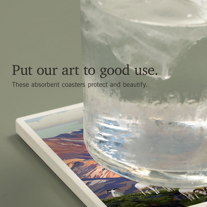 Denali National Park, Alaska, Painterly National Park Series, Coasters Coasters Lantern Press