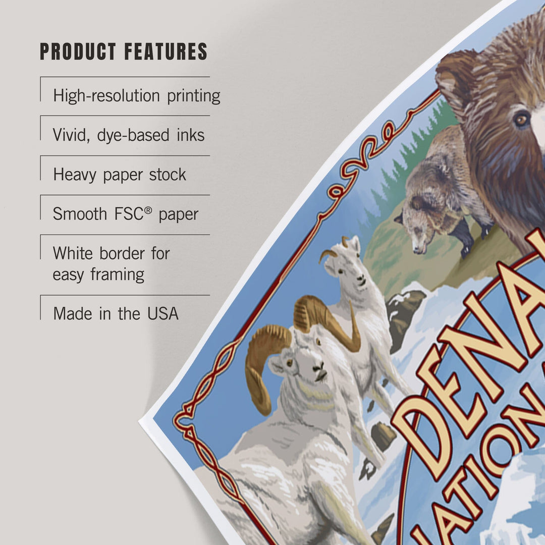 Denali National Park, Alaska, Park Views, Art & Giclee Prints - Lantern Press