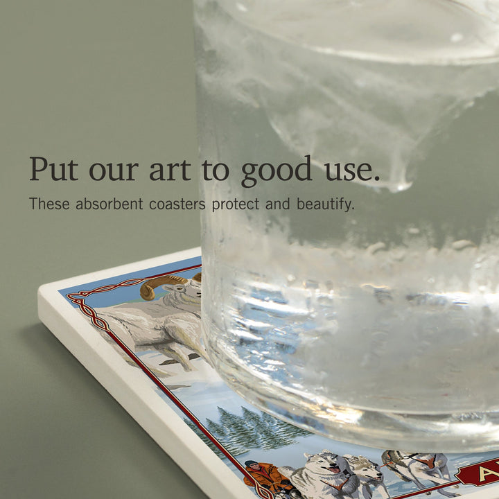 Denali National Park, Alaska, Park Views, Coasters Coasters Lantern Press