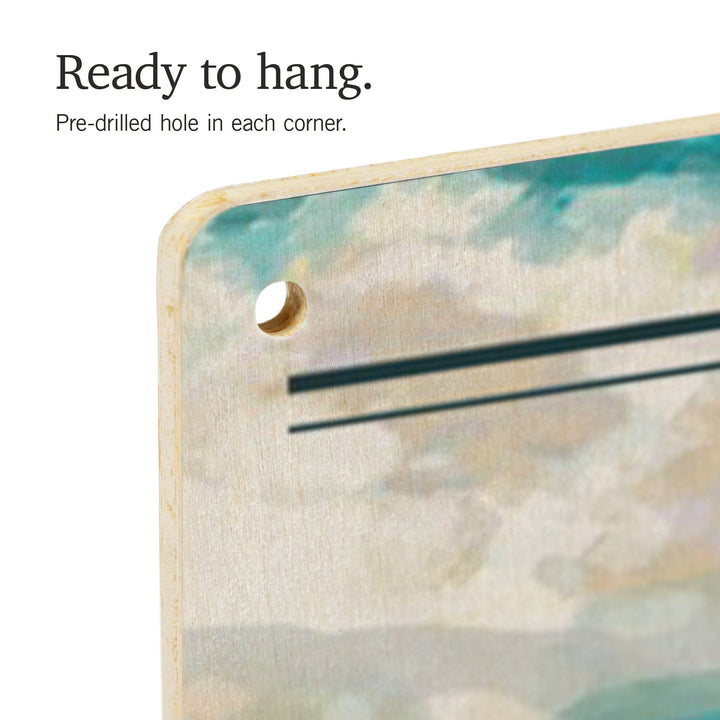 Denali National Park, Alaska, Retro Camper on Road, Wood Signs and Postcards Wood Lantern Press