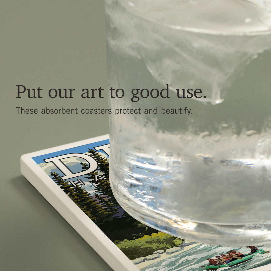 Denali National Park, Alaska, River Rafting, Coasters Coasters Lantern Press