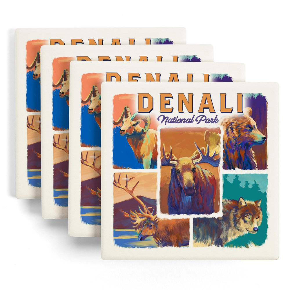 Denali National Park, Alaska, Vivid Animals, Coasters Coasters Lantern Press