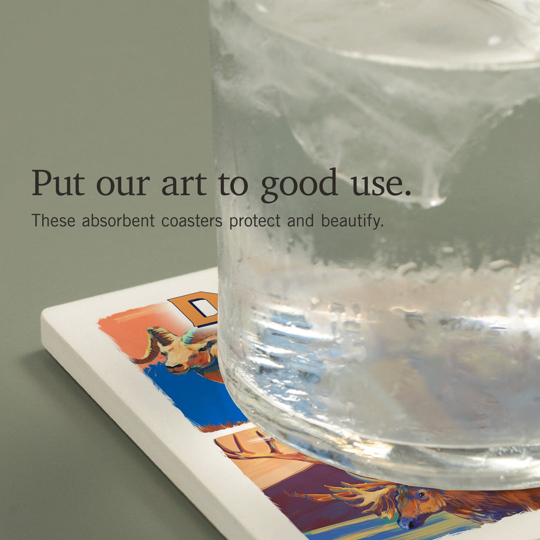 Denali National Park, Alaska, Vivid Animals, Coasters Coasters Lantern Press