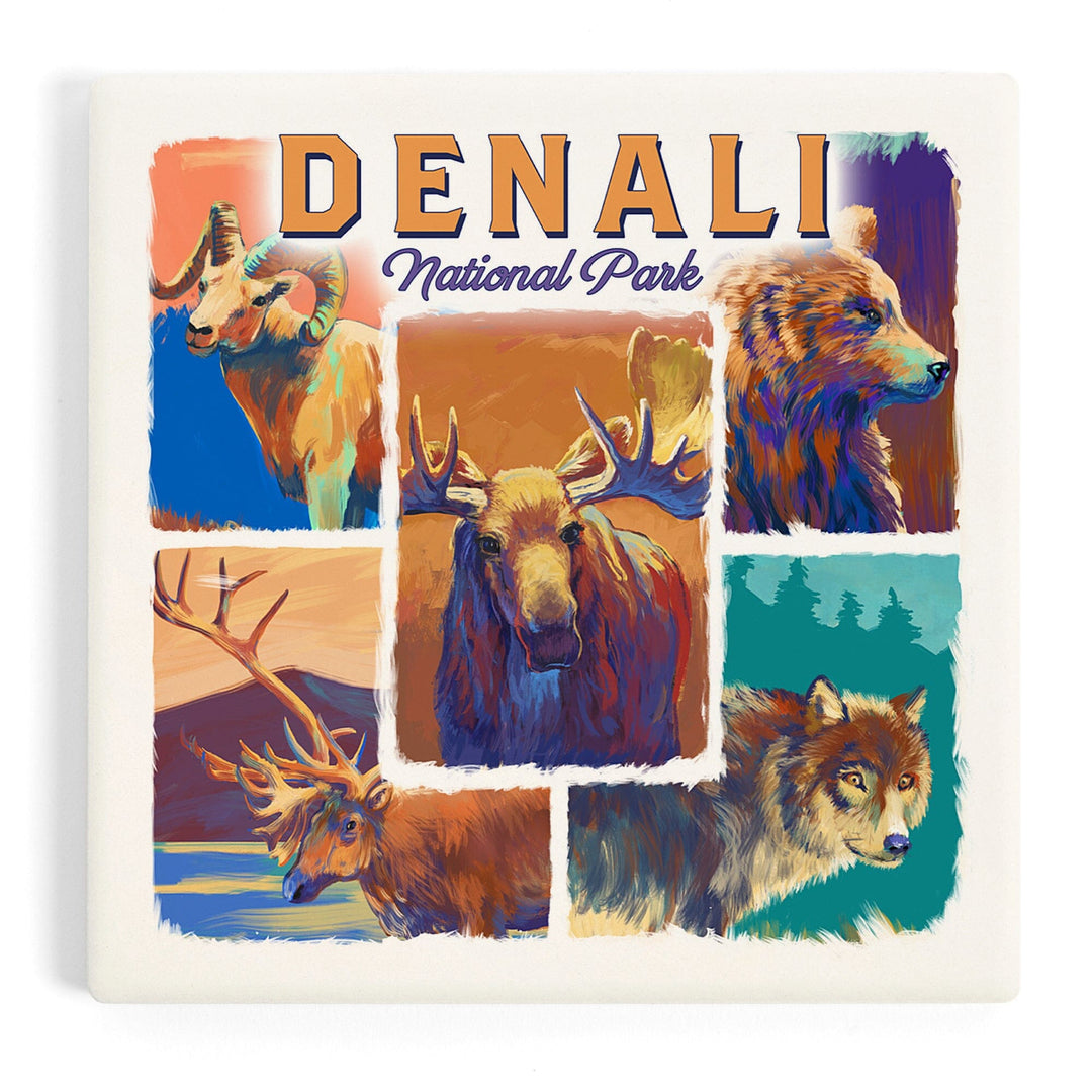 Denali National Park, Alaska, Vivid Animals, Coasters Coasters Lantern Press