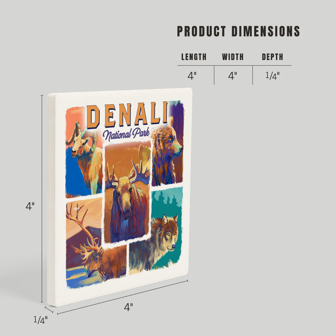 Denali National Park, Alaska, Vivid Animals, Coasters Coasters Lantern Press