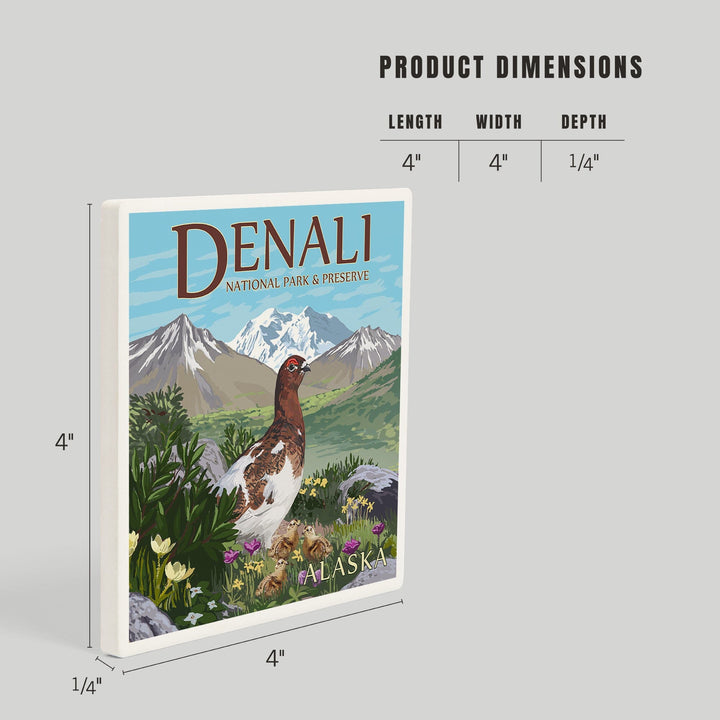 Denali National Park and Preserve, Alaska, Ptarmigan, Coasters Coasters Lantern Press