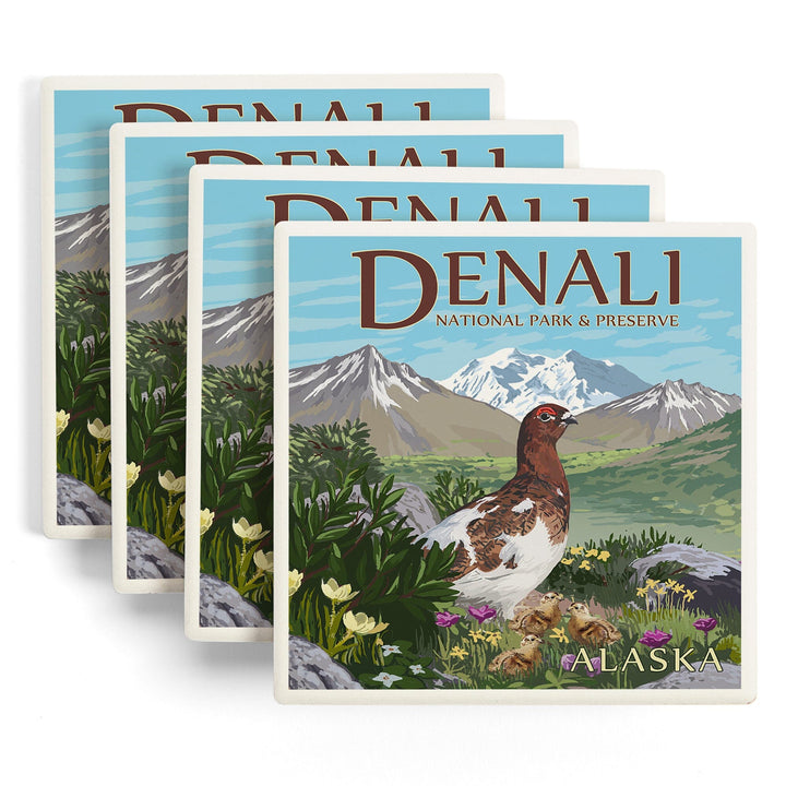 Denali National Park and Preserve, Alaska, Ptarmigan, Coasters Coasters Lantern Press