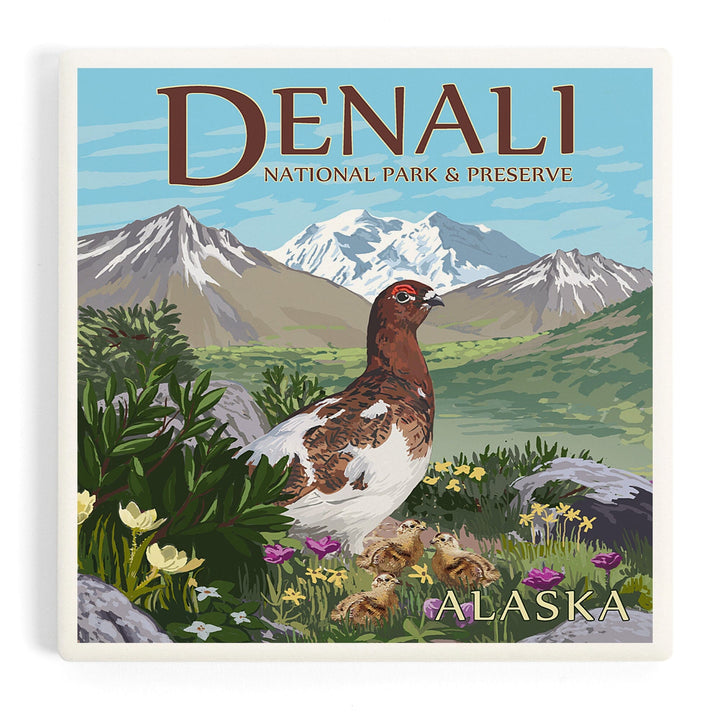 Denali National Park and Preserve, Alaska, Ptarmigan, Coasters Coasters Lantern Press