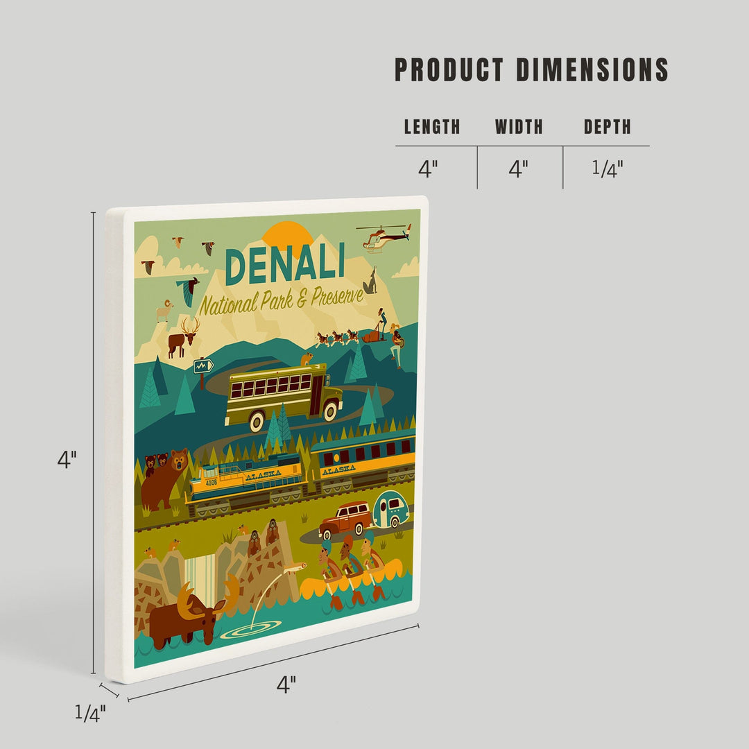 Denali National Park and Preserve, Geometric National Park Series, Coasters Coasters Lantern Press