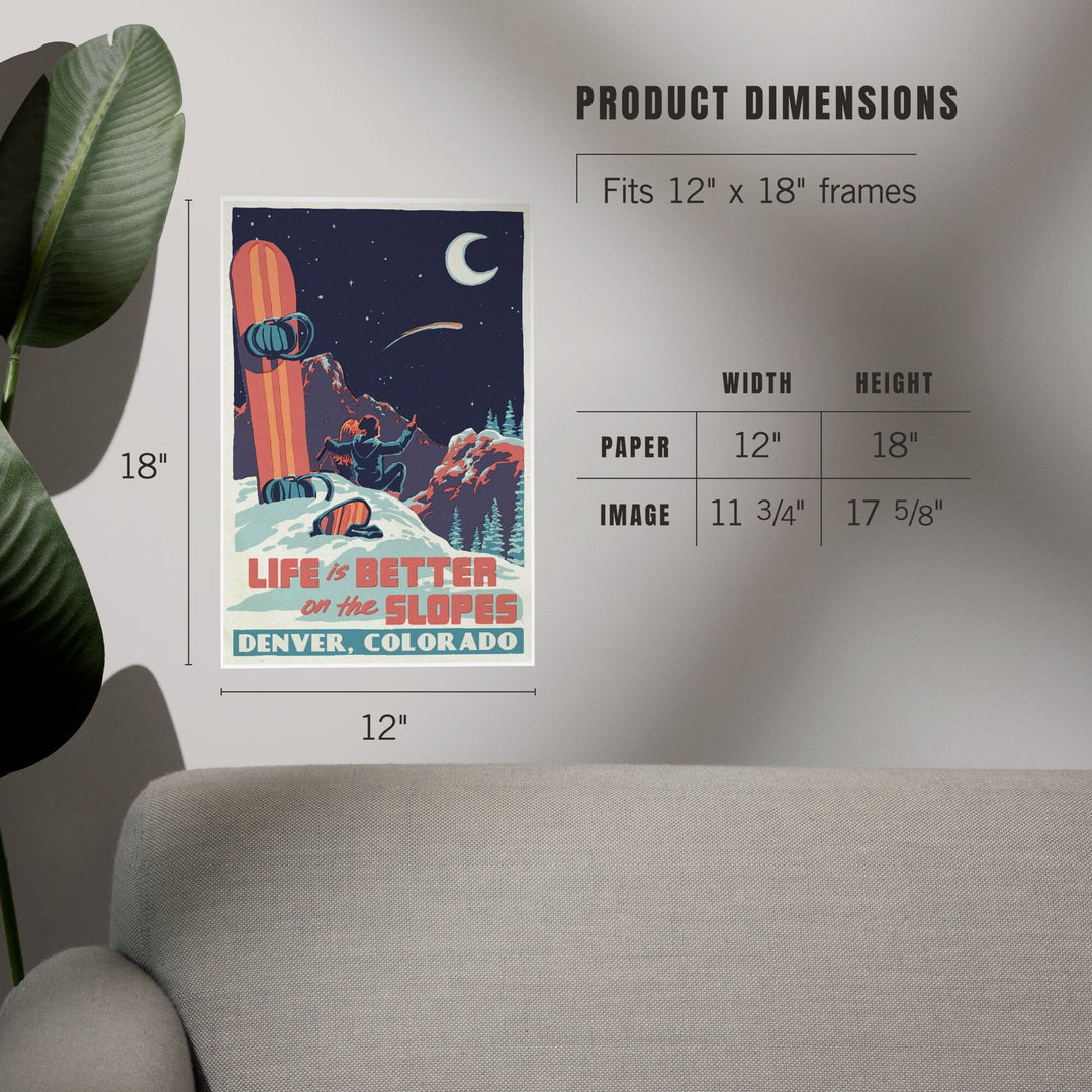 Denver, Colorado, Life is Better on the Slopes, Art & Giclee Prints - Lantern Press