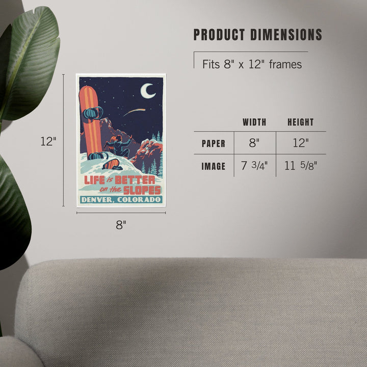 Denver, Colorado, Life is Better on the Slopes, Art & Giclee Prints - Lantern Press