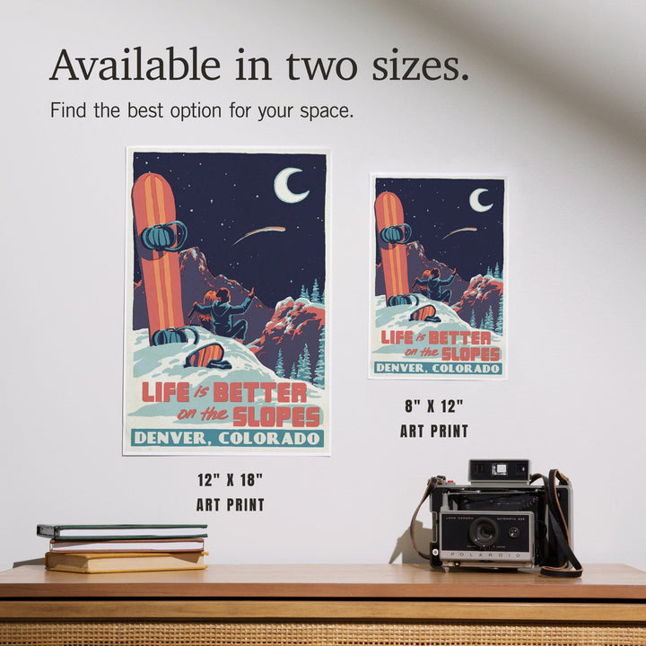 Denver, Colorado, Life is Better on the Slopes, Art & Giclee Prints - Lantern Press