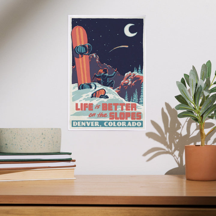 Denver, Colorado, Life is Better on the Slopes, Art & Giclee Prints - Lantern Press
