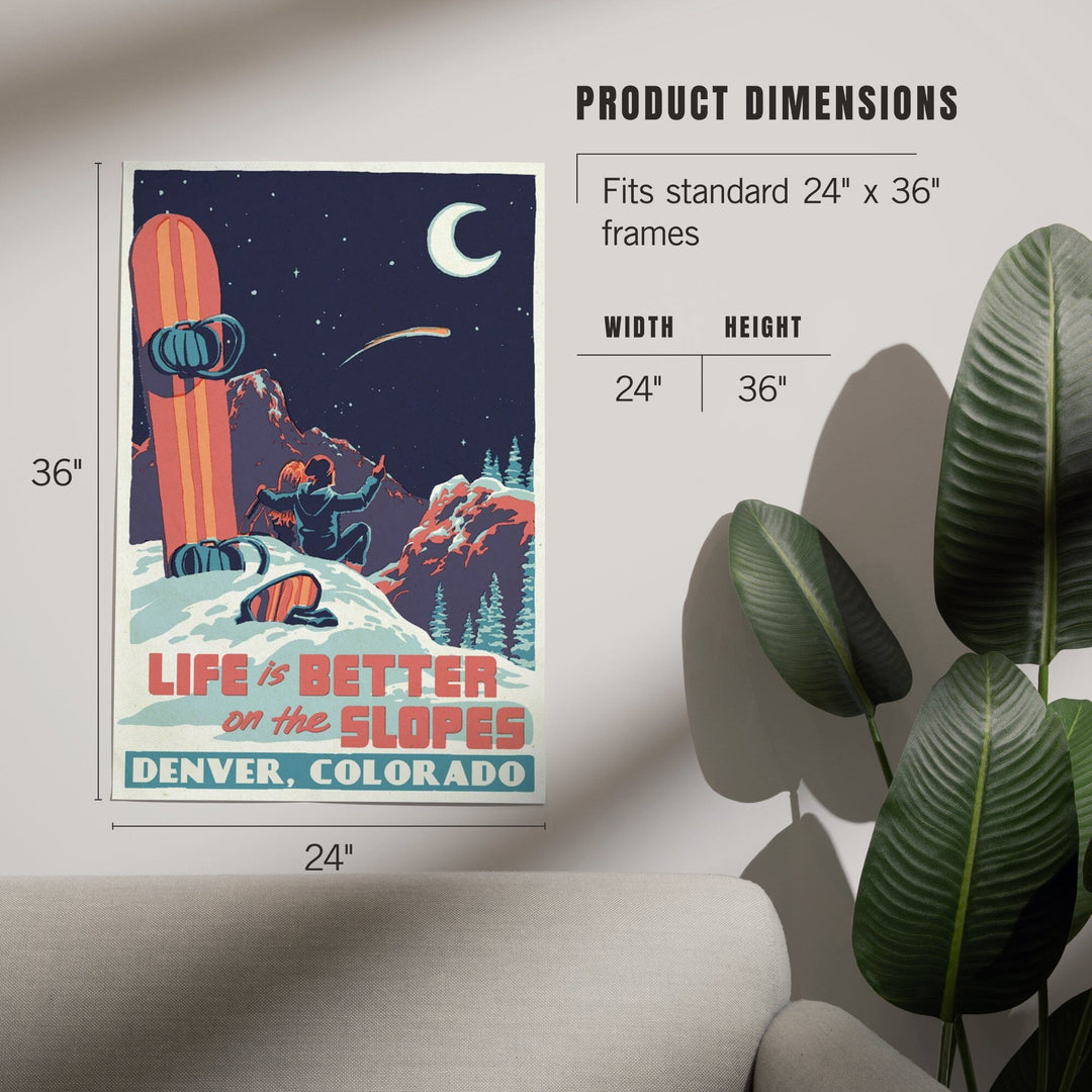 Denver, Colorado, Life is Better on the Slopes, Art & Giclee Prints - Lantern Press