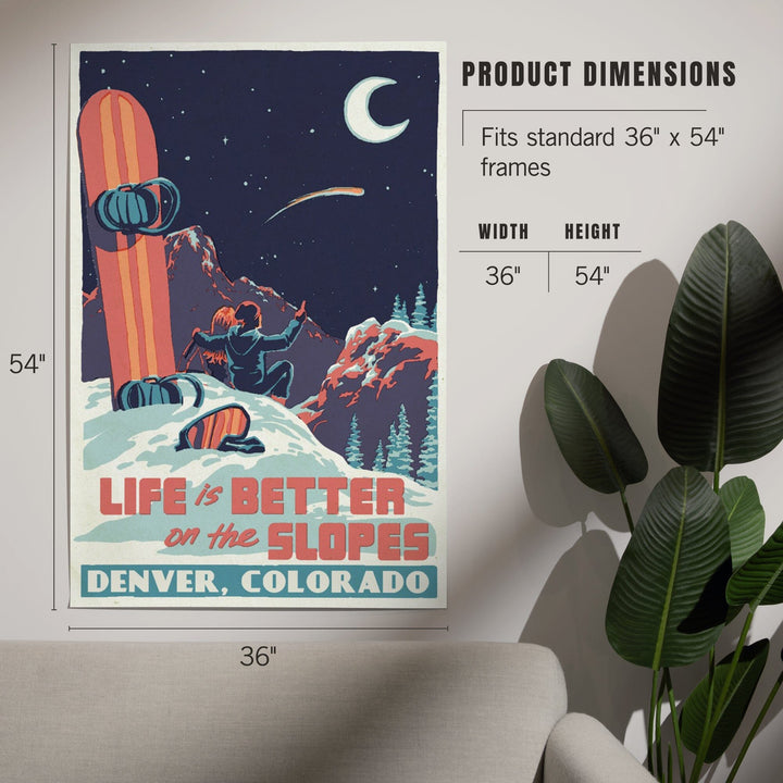 Denver, Colorado, Life is Better on the Slopes, Art & Giclee Prints - Lantern Press