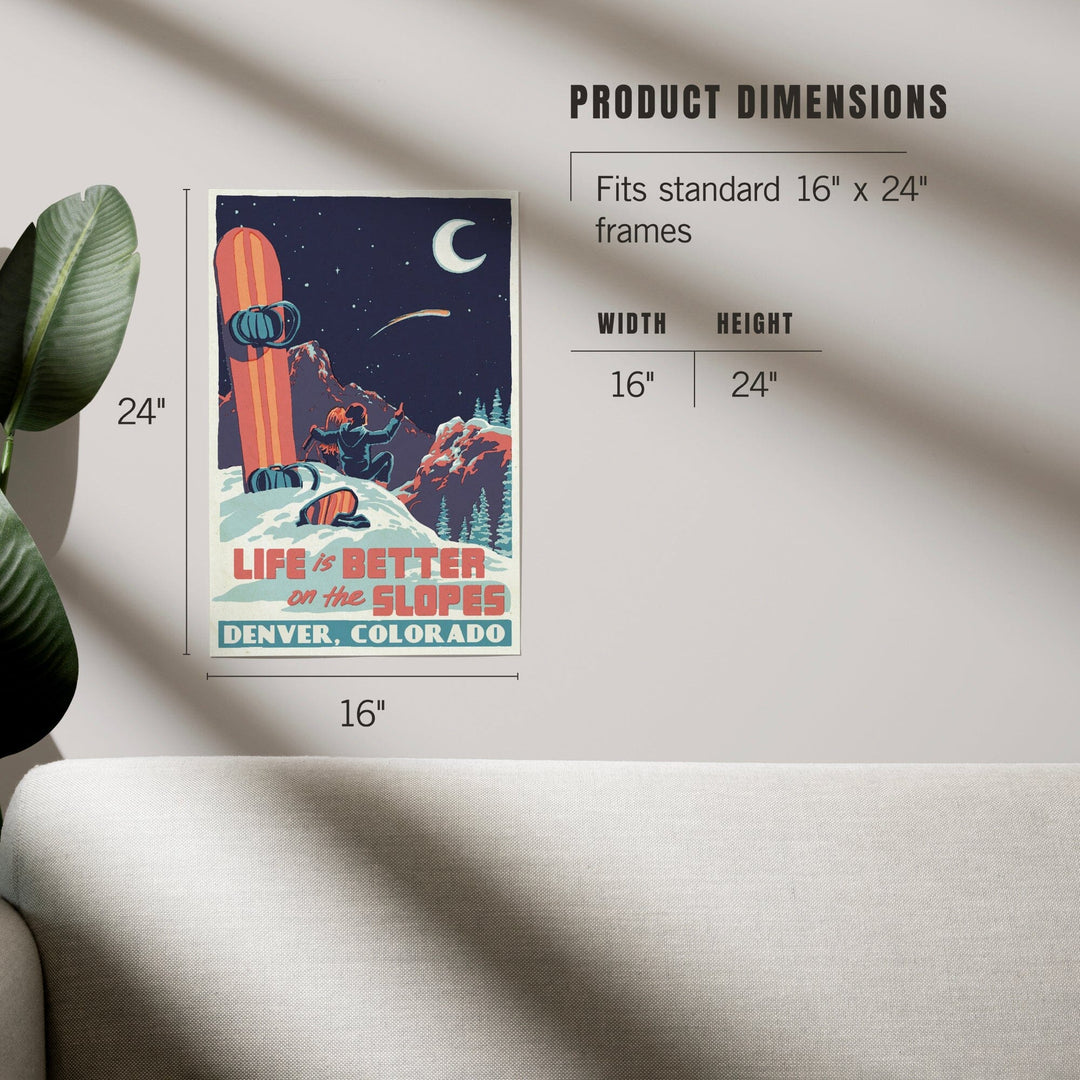 Denver, Colorado, Life is Better on the Slopes, Art & Giclee Prints - Lantern Press