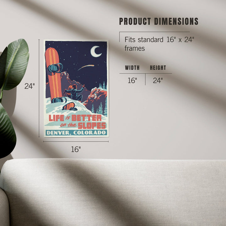 Denver, Colorado, Life is Better on the Slopes, Art & Giclee Prints - Lantern Press
