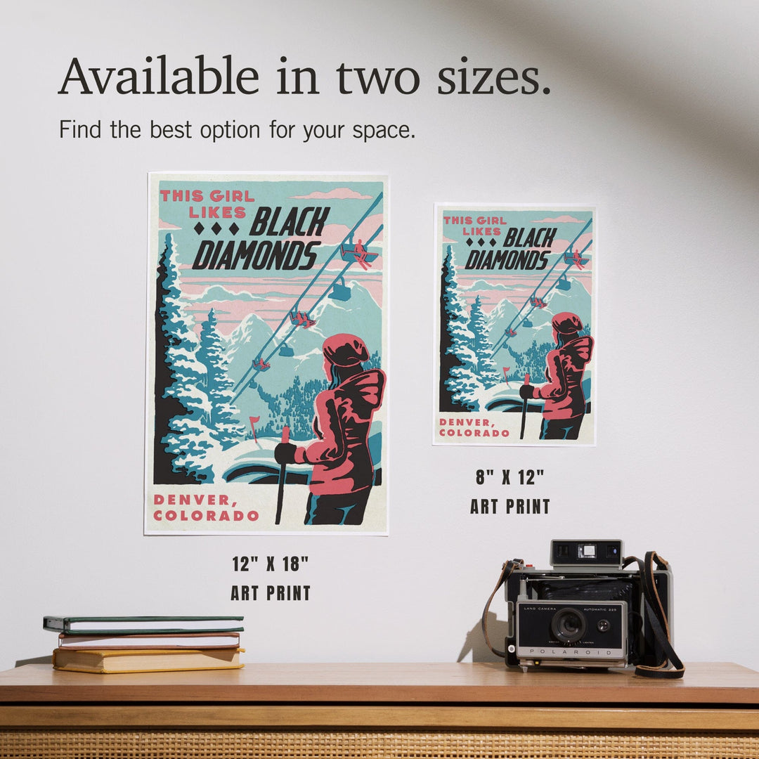 Denver, Colorado, Ski Black Diamond, Art & Giclee Prints - Lantern Press