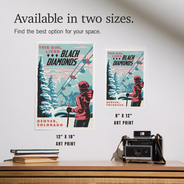 Denver, Colorado, Ski Black Diamond, Art & Giclee Prints - Lantern Press