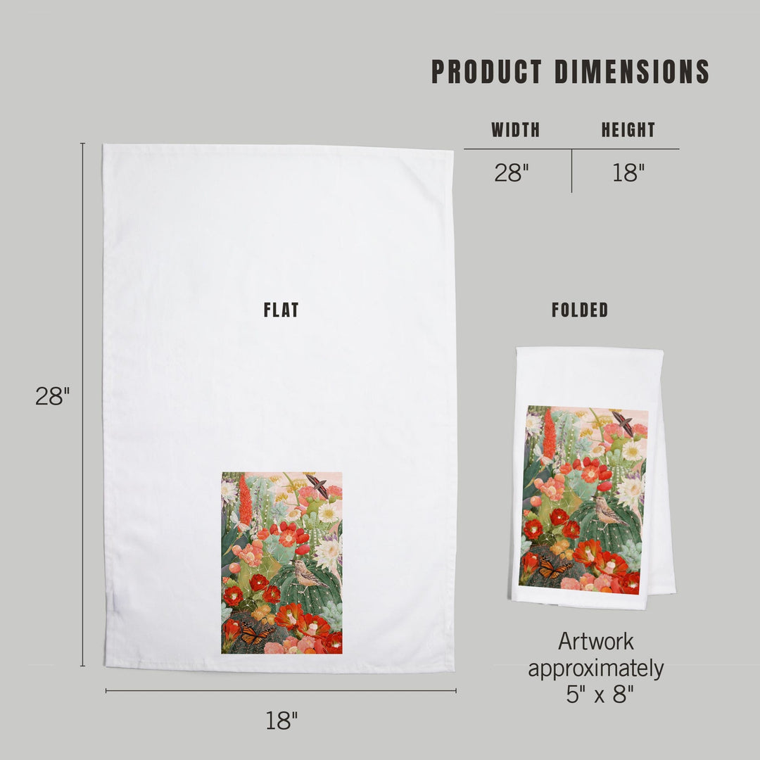Desert Blooms, Organic Cotton Kitchen Tea Towels Kitchen Lantern Press