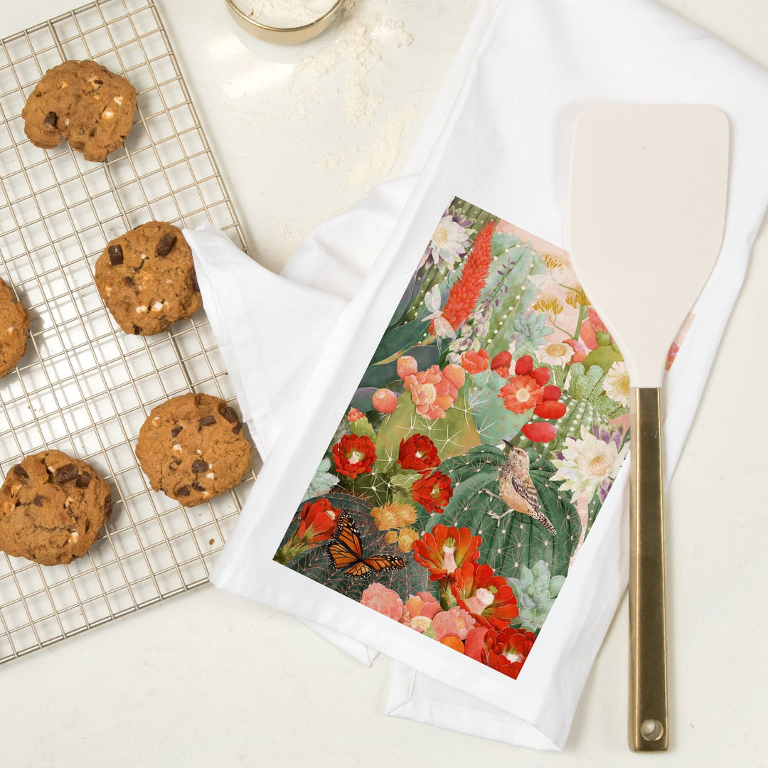 Desert Blooms, Organic Cotton Kitchen Tea Towels Kitchen Lantern Press