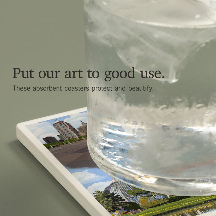 Detroit, Michigan, Montage Scenes, Coasters Coasters Lantern Press