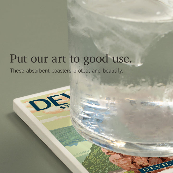 Devil's Lake Park, Wisconsin, Devil's Doorway, Coasters Coasters Lantern Press