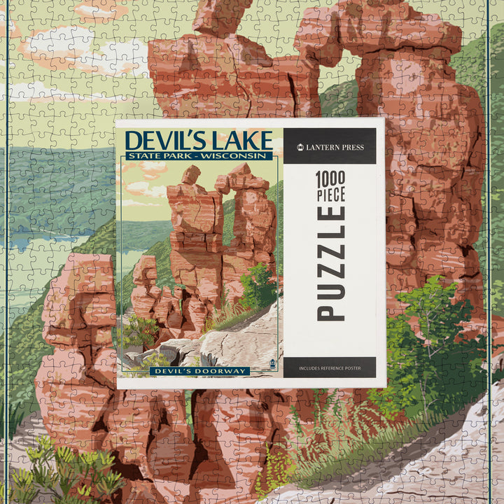 Devil's Lake Park, Wisconsin, Devil's Doorway, Jigsaw Puzzle Puzzle Lantern Press