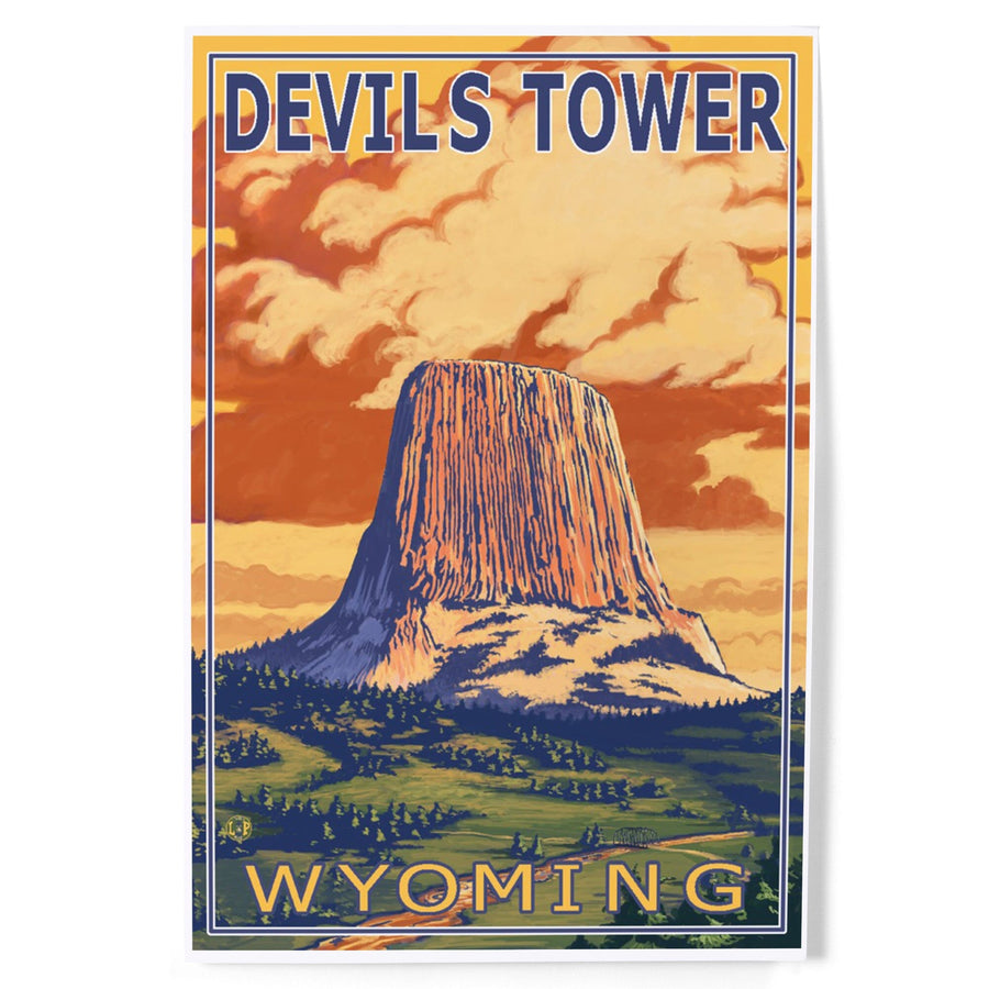 Devils Tower, Wyoming, Art & Giclee Prints - Lantern Press