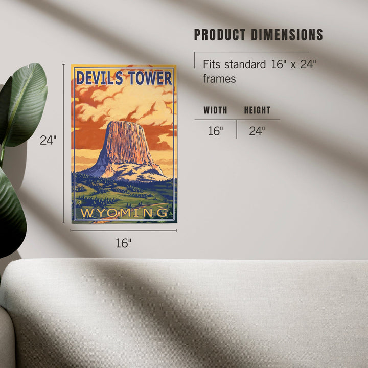 Devils Tower, Wyoming, Art & Giclee Prints Art Lantern Press 