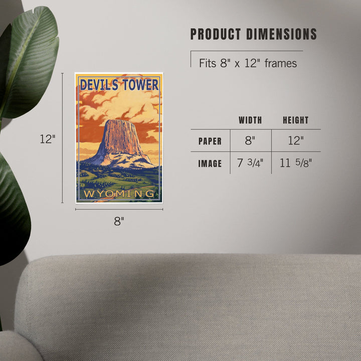 Devils Tower, Wyoming, Art & Giclee Prints - Lantern Press