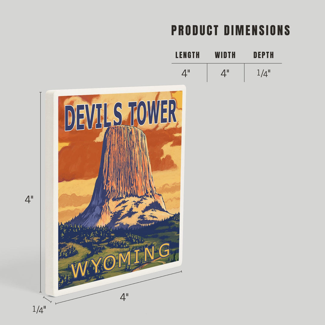 Devils Tower, Wyoming, Coasters Coasters Lantern Press