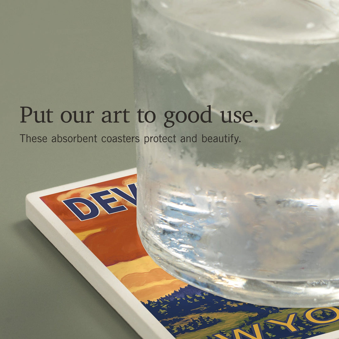 Devils Tower, Wyoming, Coasters Coasters Lantern Press