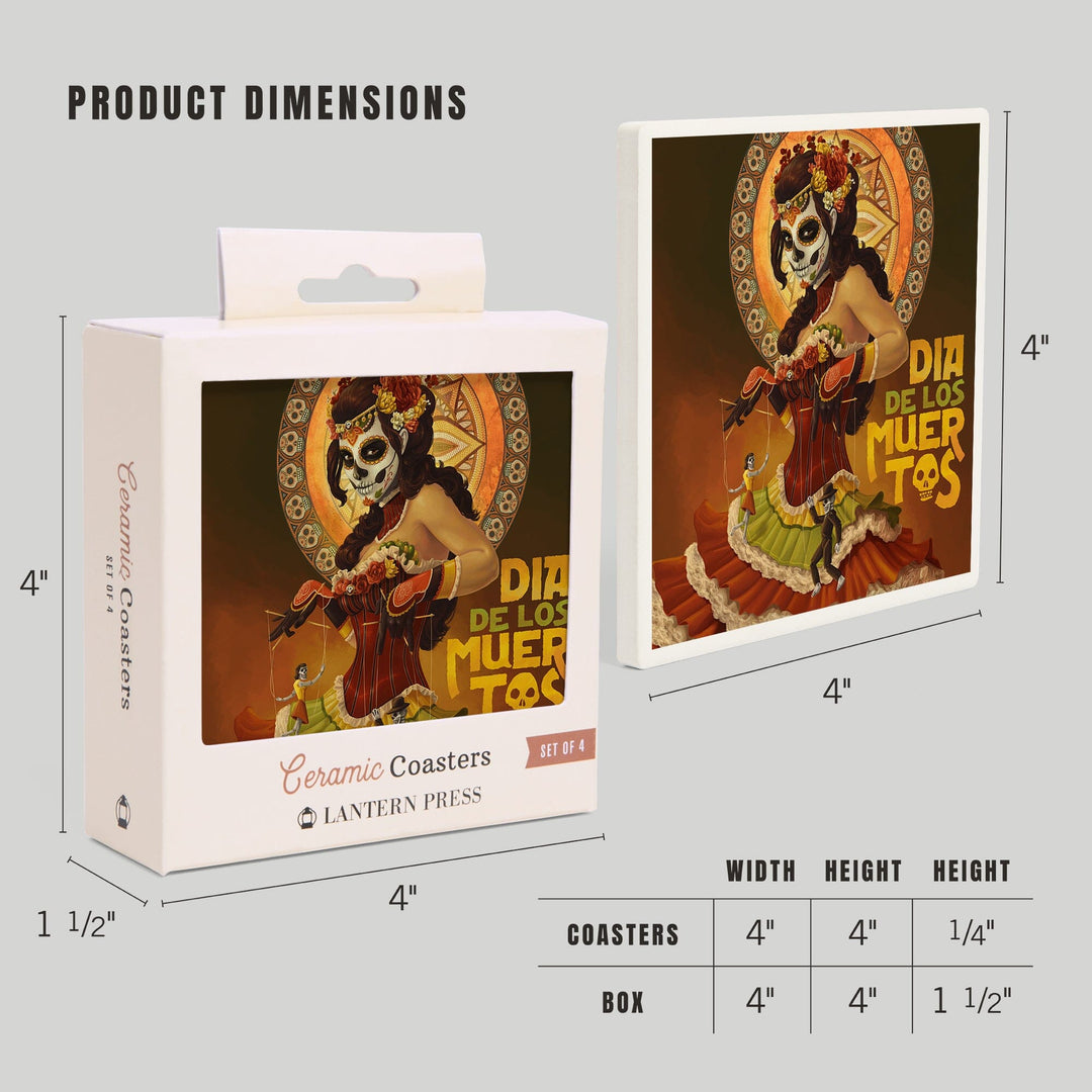 Dia De Los Muertos Marionettes, Day of the Dead, Coasters Coasters Lantern Press