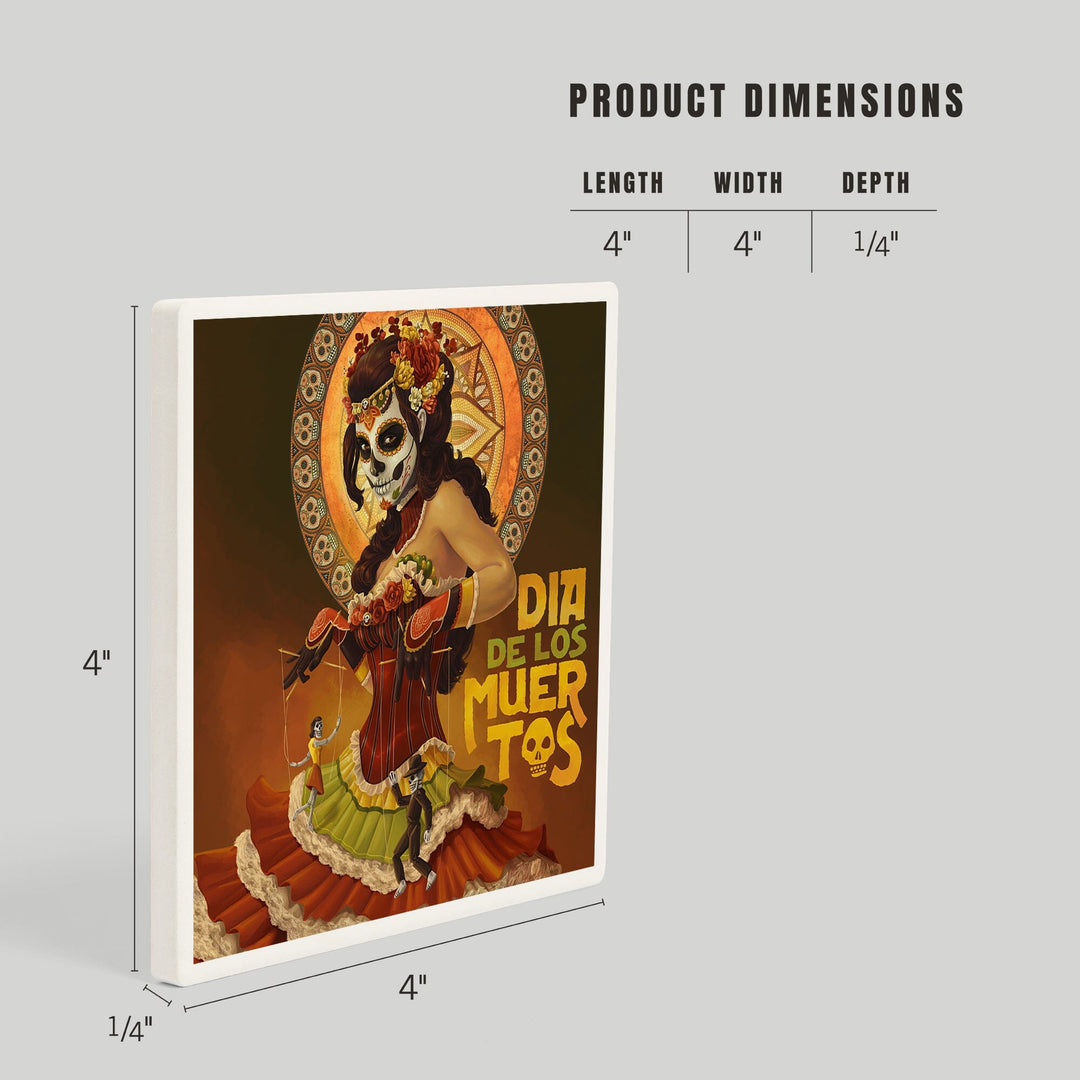 Dia De Los Muertos Marionettes, Day of the Dead, Coasters Coasters Lantern Press