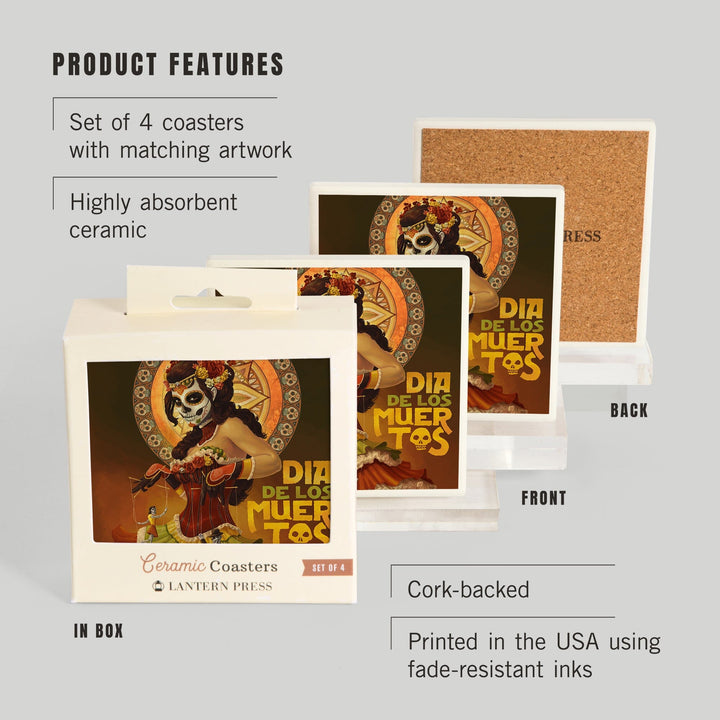 Dia De Los Muertos Marionettes, Day of the Dead, Coasters Coasters Lantern Press