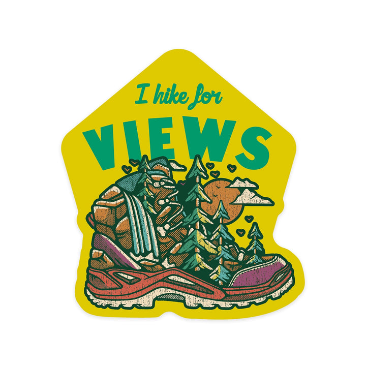 Distressed, I hike for views, Adventure Seeker, Ready to Roam, Contour, Vinyl Sticker Sticker Lantern Press