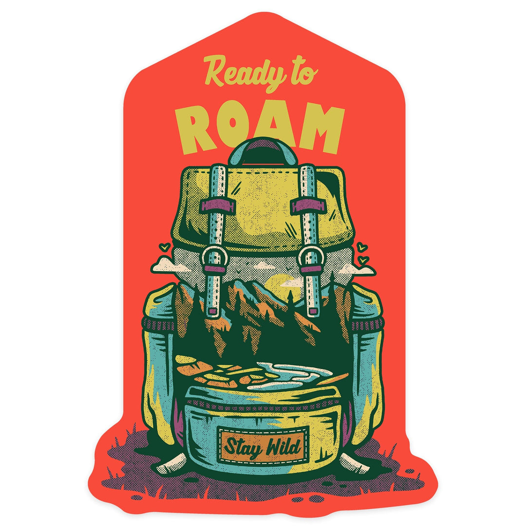 Distressed I hike for views, Adventure Seeker, Ready to Roam, Contour, Vinyl Sticker Sticker Lantern Press