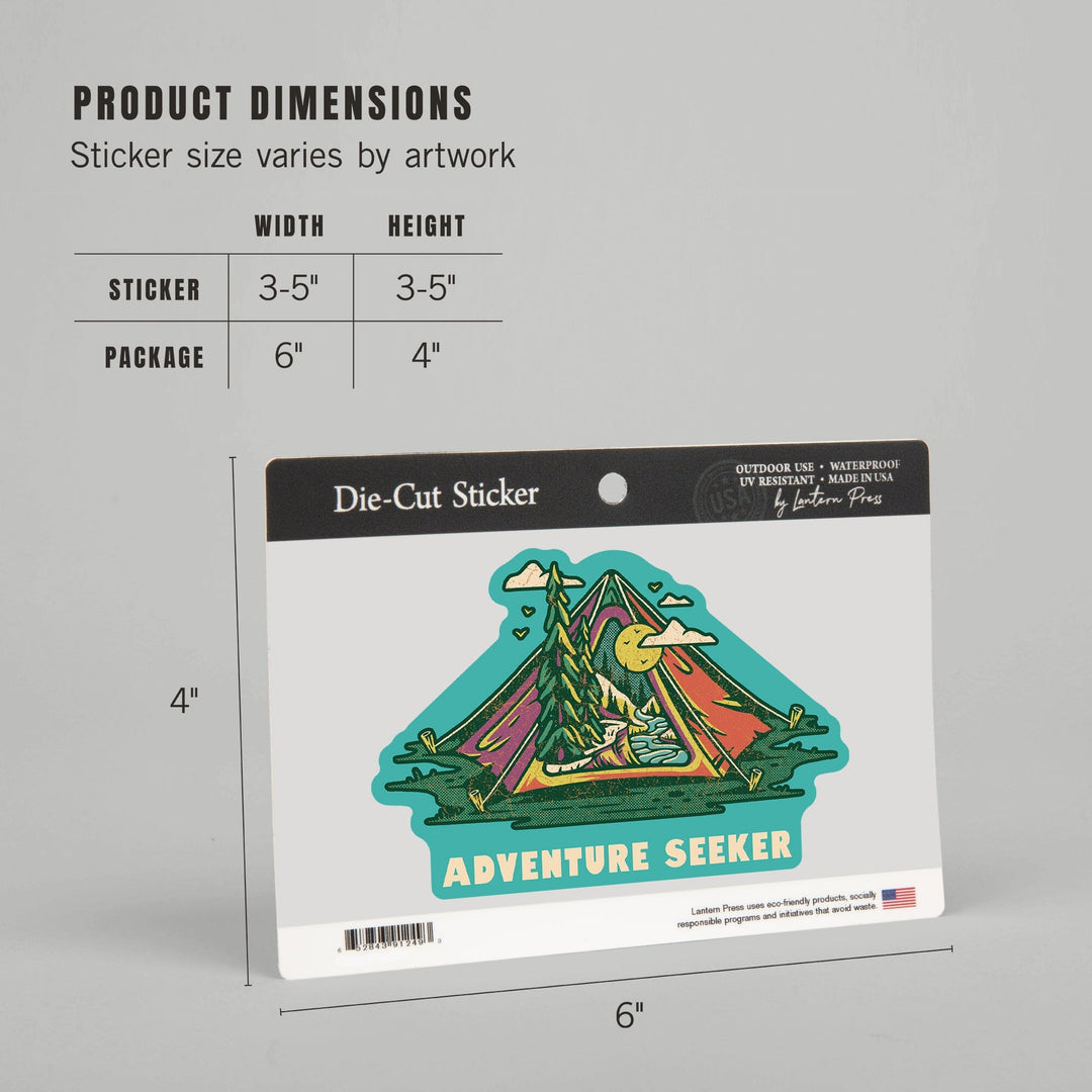 Distressed, I hike for views, Adventure Seeker, Ready to Roam, Contour, Vinyl Sticker Sticker Lantern Press