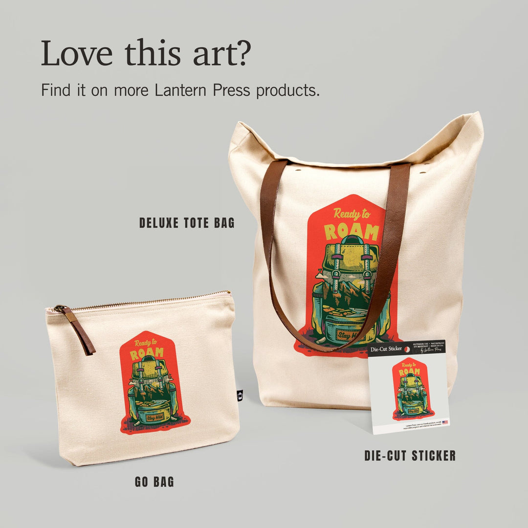 Distressed I hike for views, Adventure Seeker, Ready to Roam, Contour, Vinyl Sticker Sticker Lantern Press