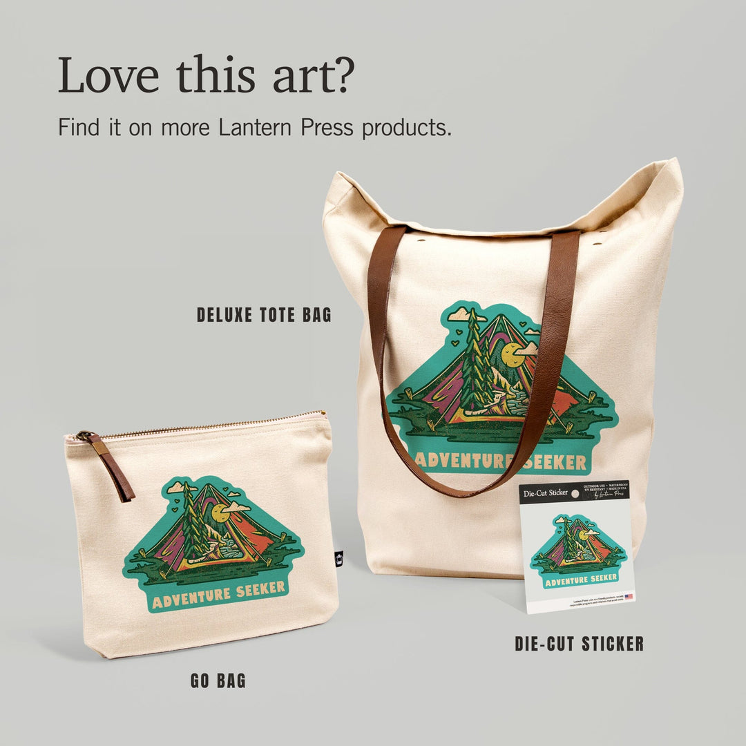 Distressed, I hike for views, Adventure Seeker, Ready to Roam, Contour, Vinyl Sticker Sticker Lantern Press