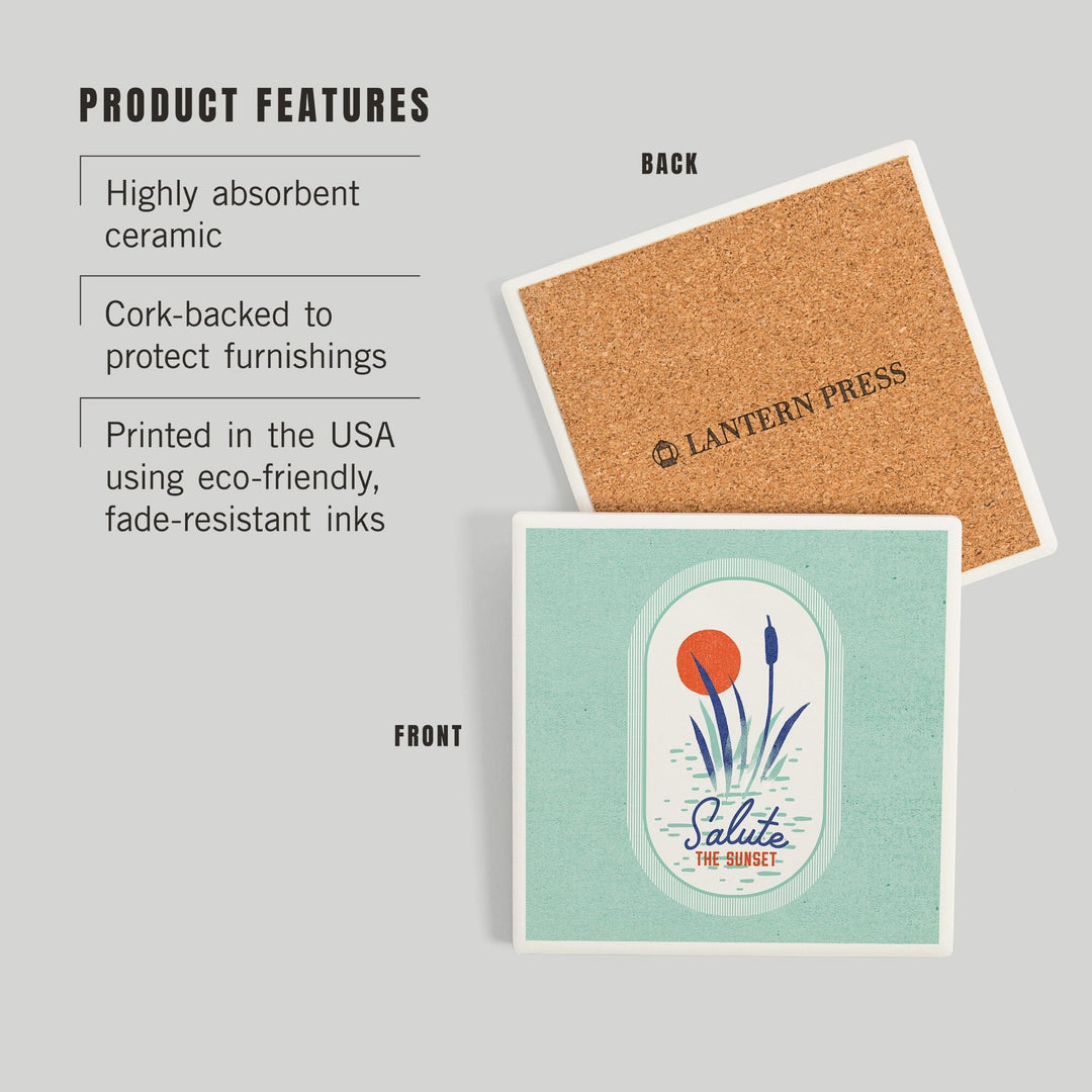 Dockside Series, Reeds, Coasters Coasters Lantern Press