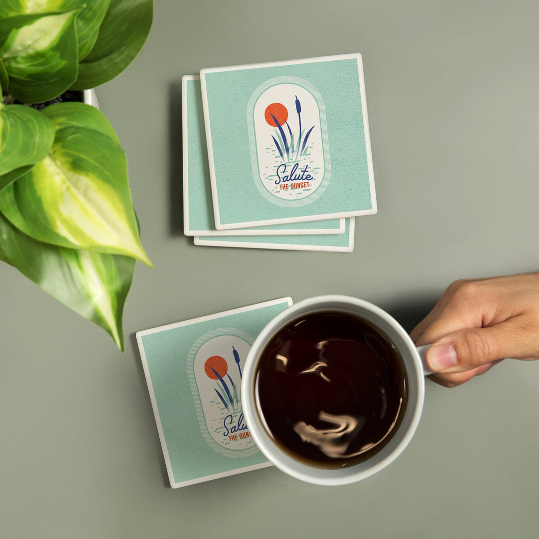 Dockside Series, Reeds, Coasters Coasters Lantern Press