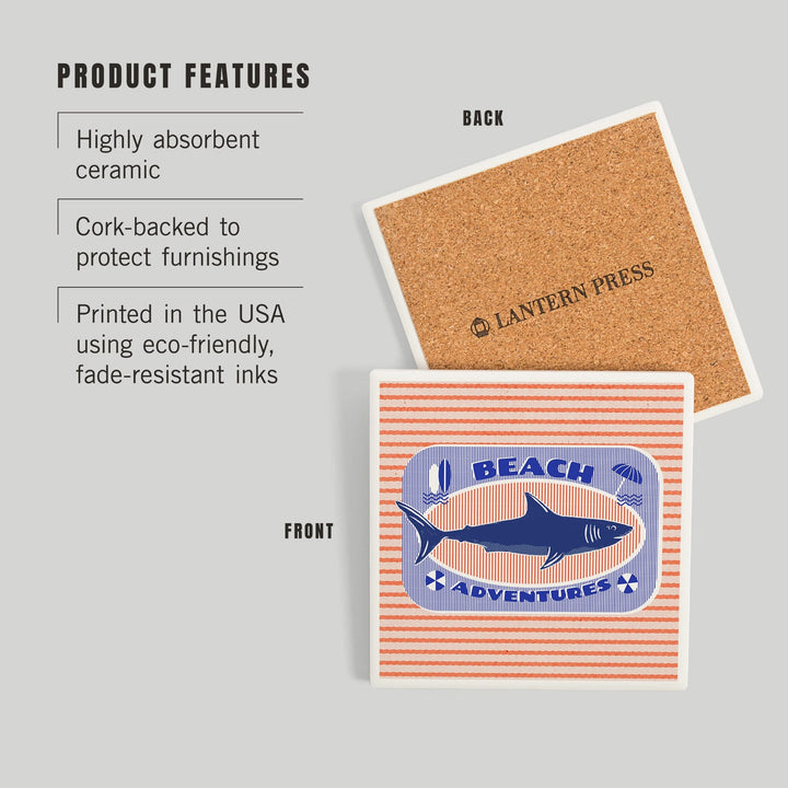 Dockside Series, Shark, Coasters Coasters Lantern Press