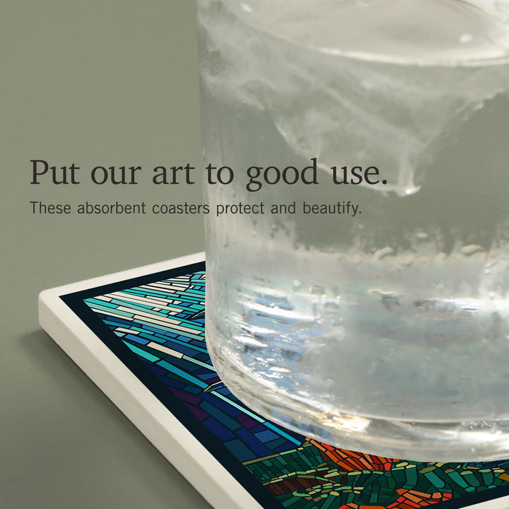 Dolphin, Paper Mosaic, Coasters Coasters Lantern Press