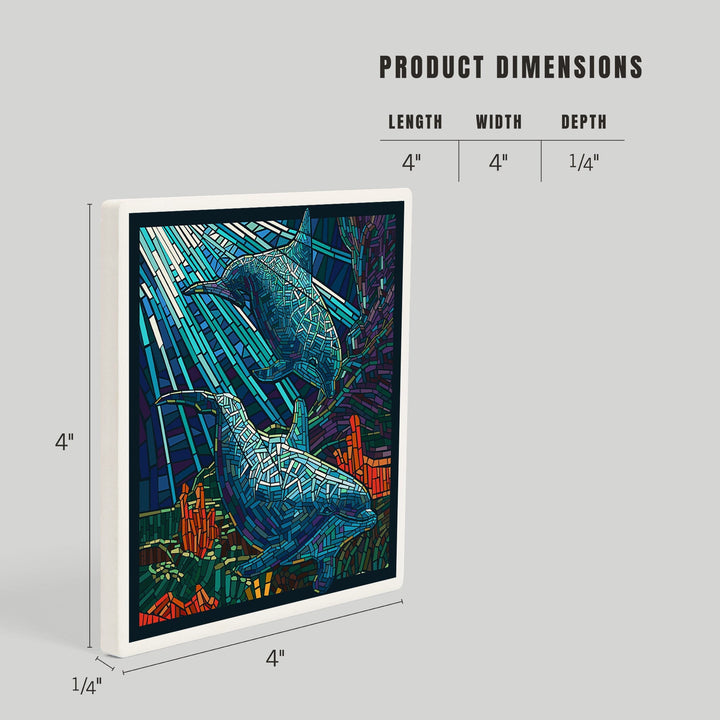 Dolphin, Paper Mosaic, Coasters Coasters Lantern Press